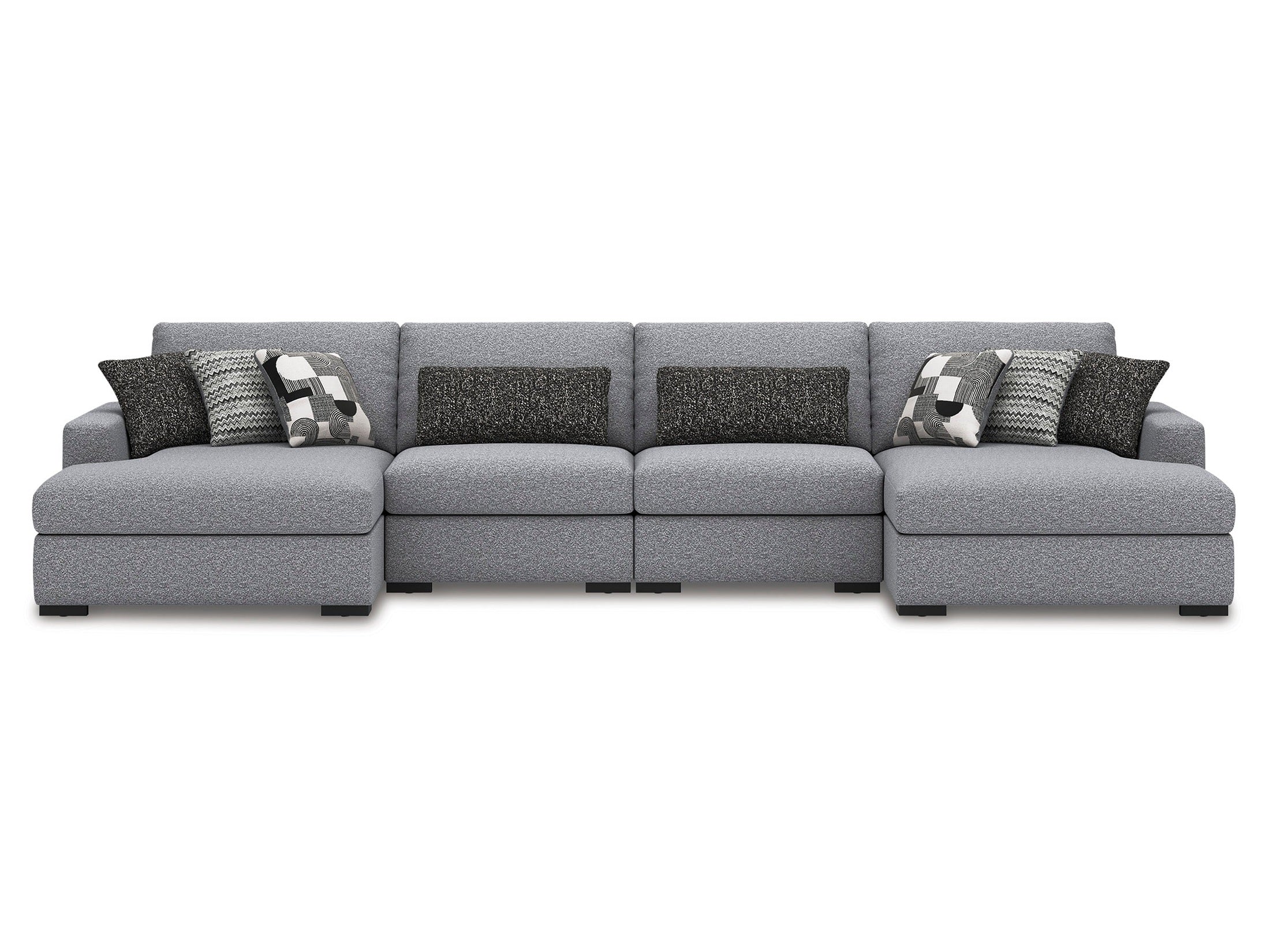 Bealton Salt and Pepper 4-Piece Sectional with Double Chaise