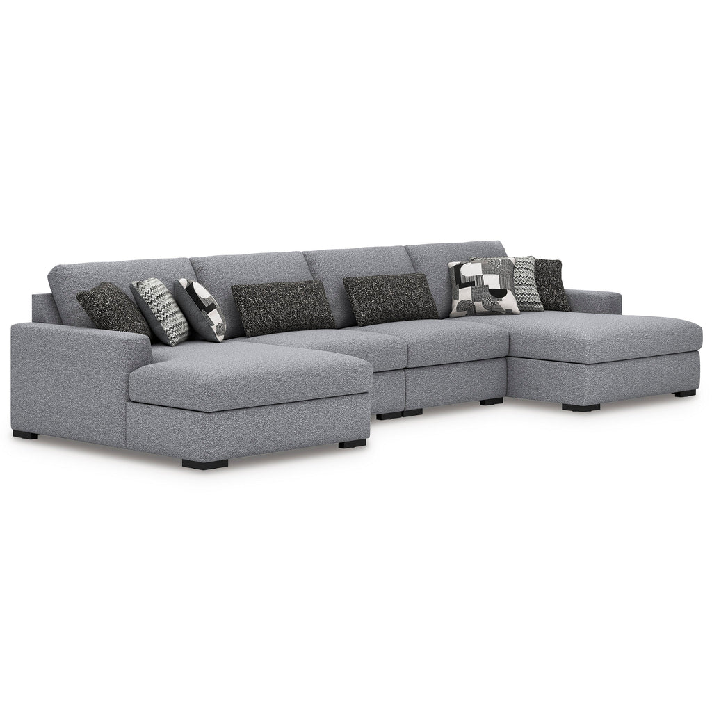Bealton Salt and Pepper 4-Piece Sectional with Double Chaise