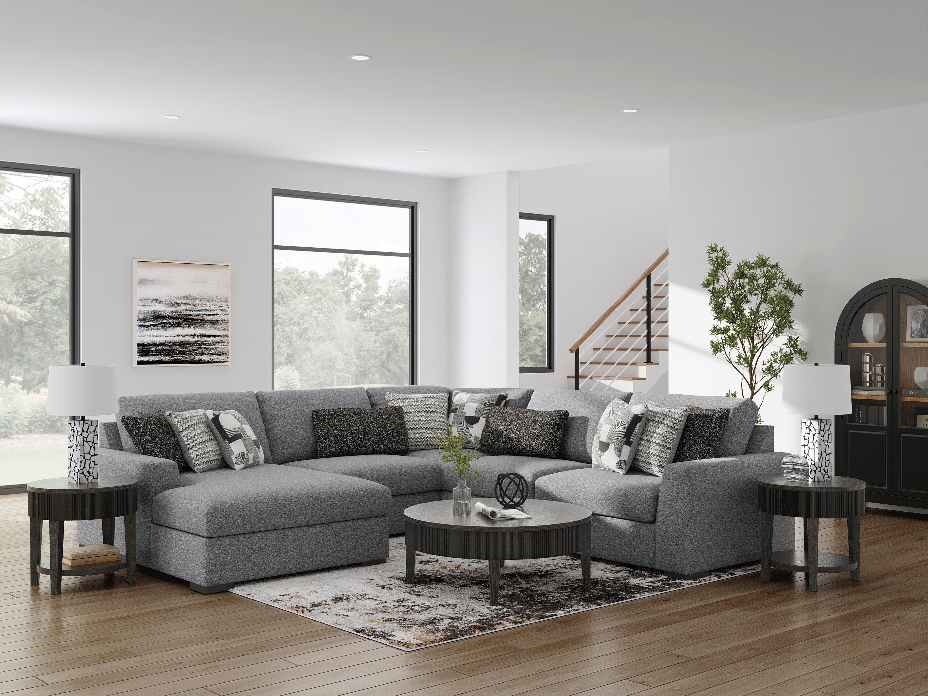 Bealton Salt and Pepper 5-Piece Sectional with Chaise