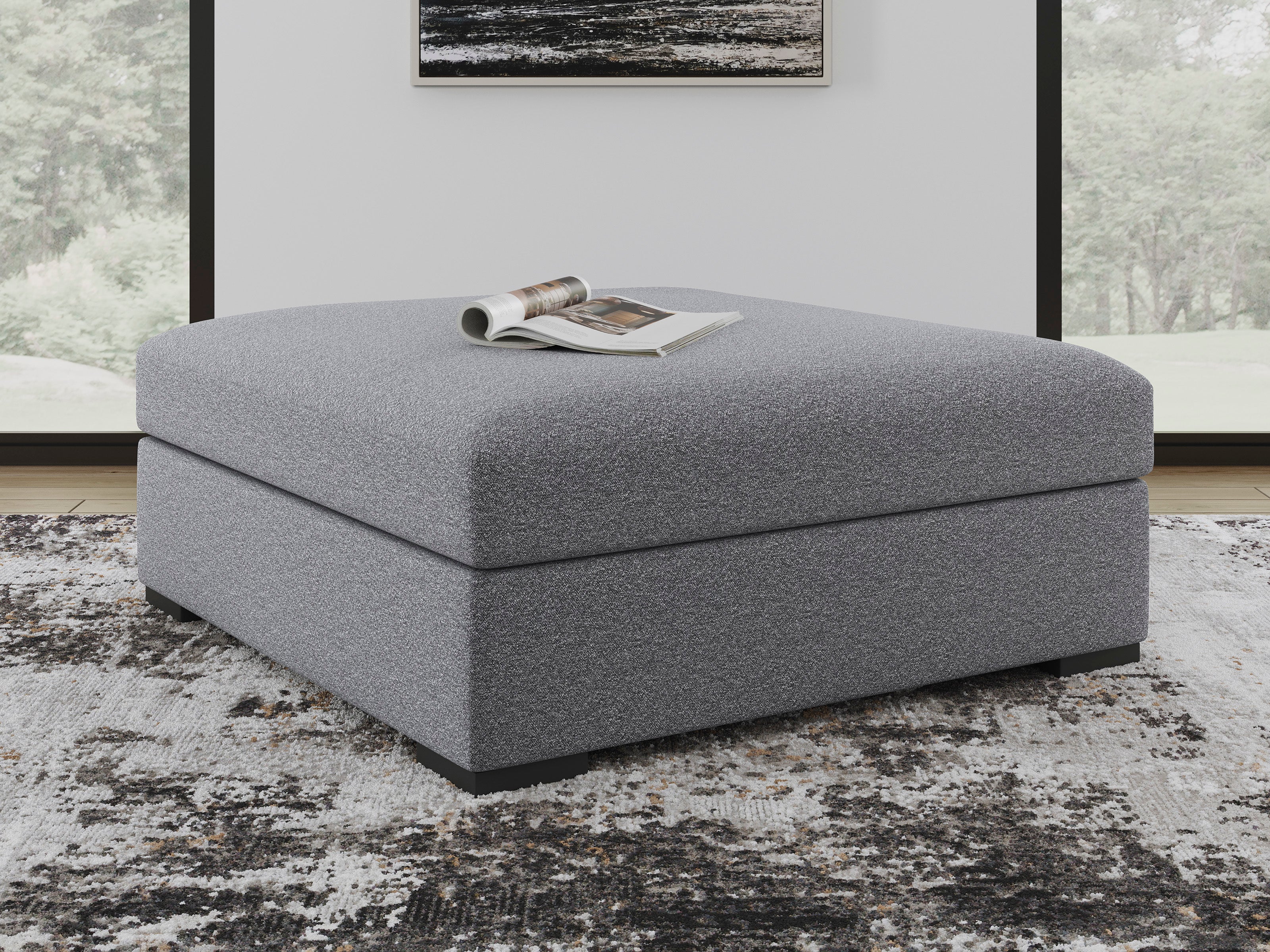Bealton Salt and Pepper Oversized Accent Ottoman