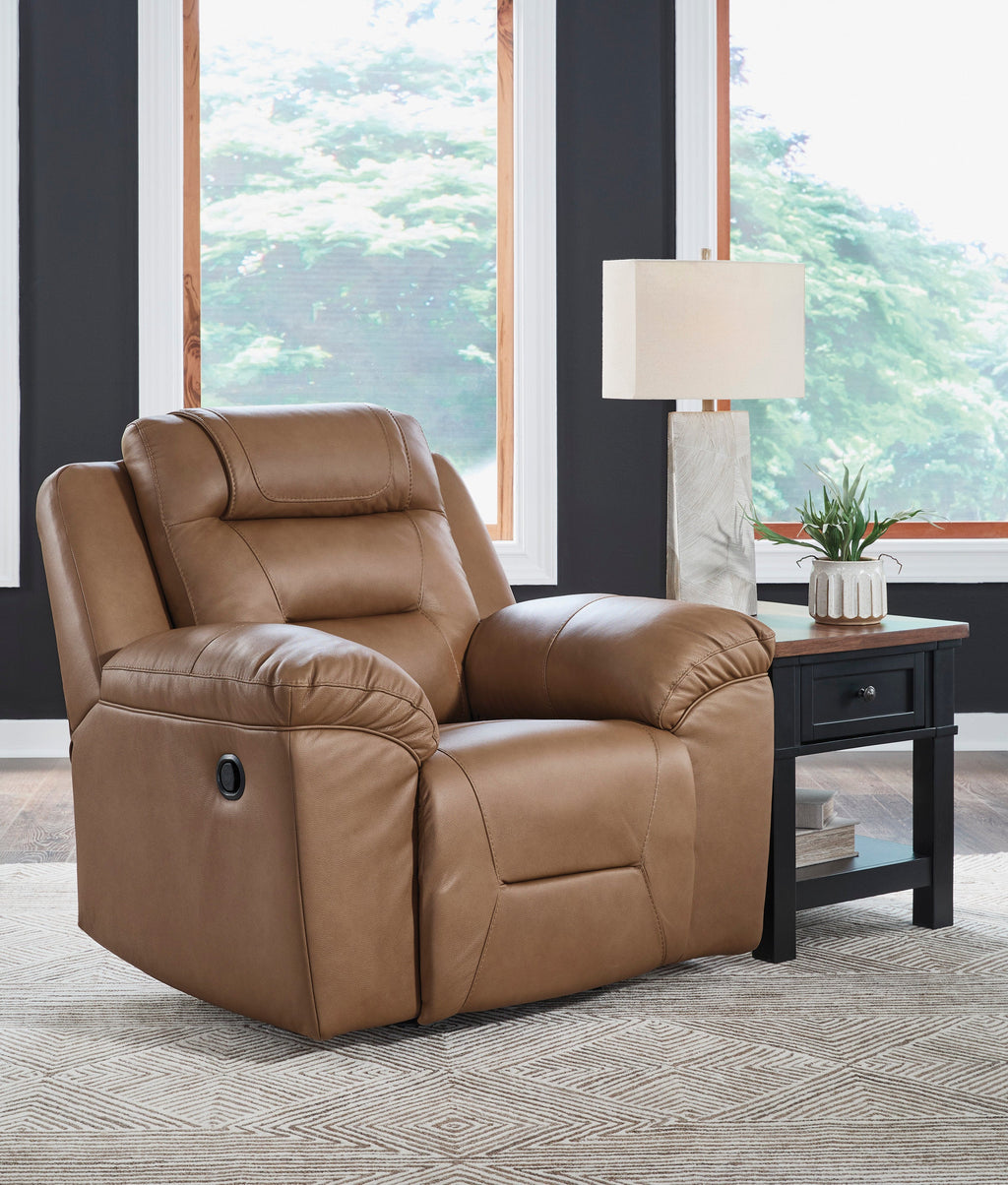 Beaman Peak Toffee Reclining Living Room Set