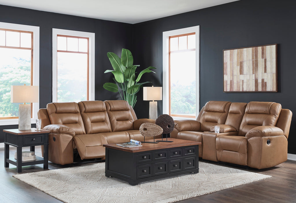 Beaman Peak Toffee Reclining Living Room Set