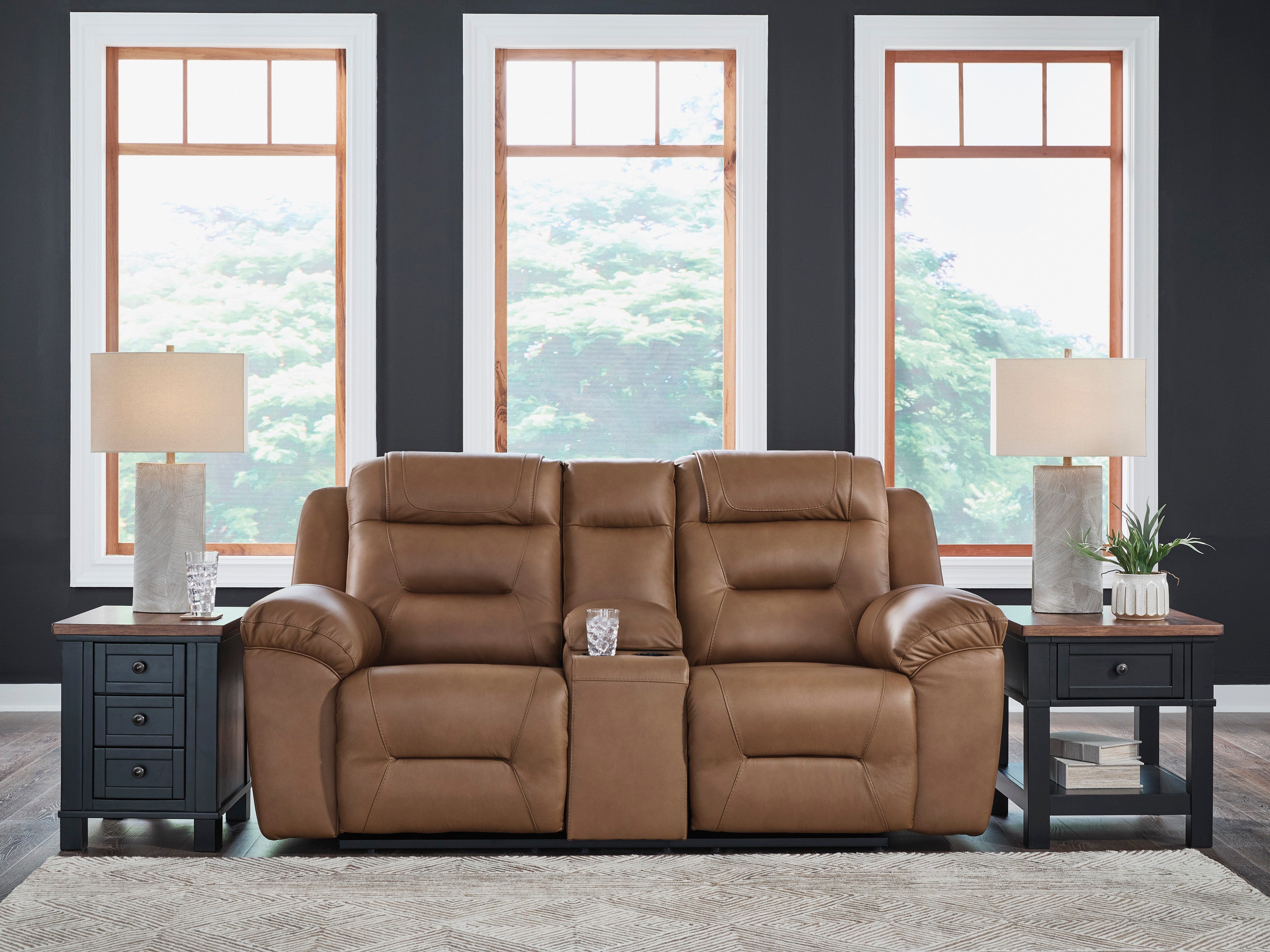 Beaman Peak Toffee Reclining Living Room Set