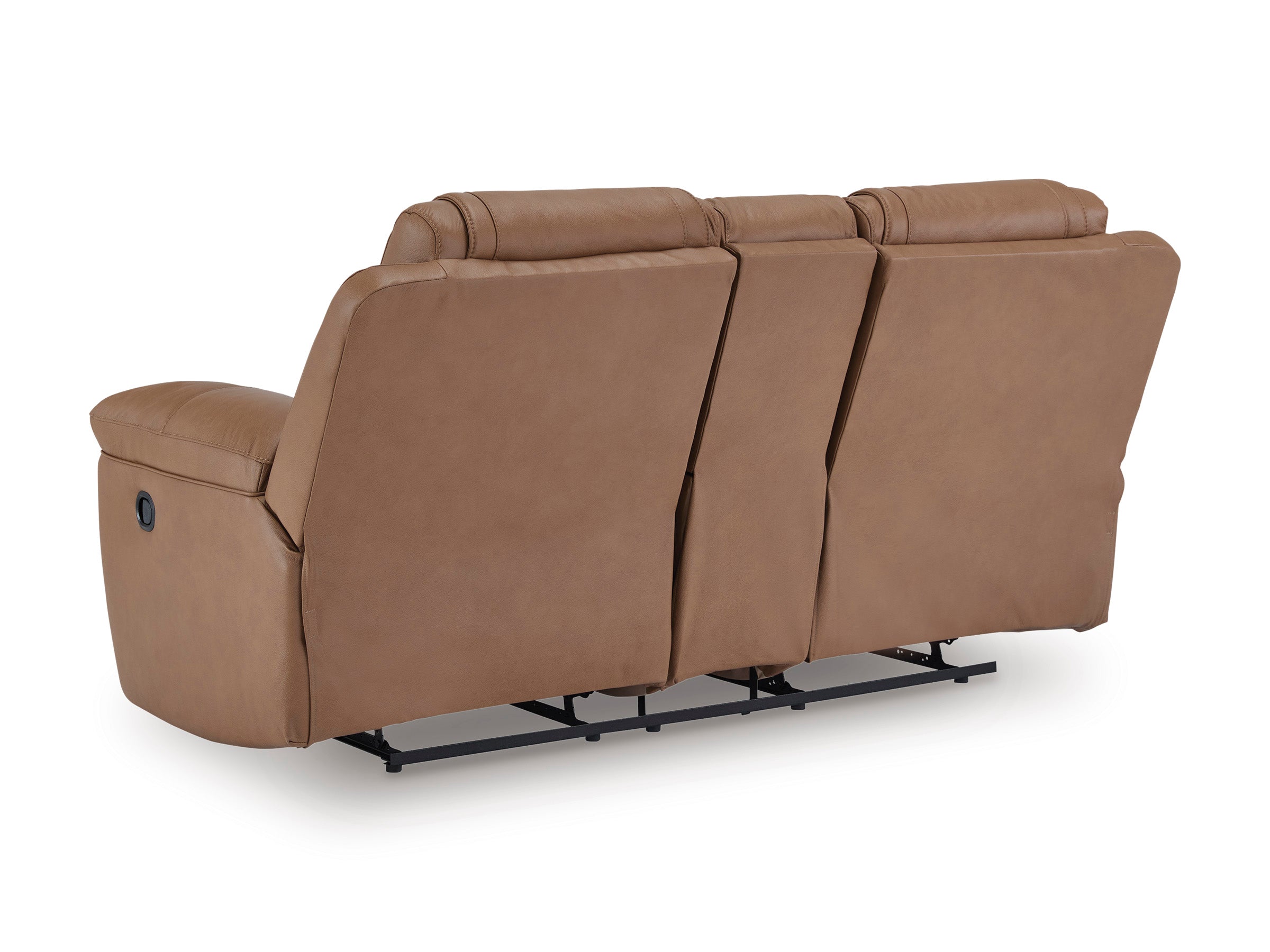 Beaman Peak Toffee Reclining Loveseat with Console
