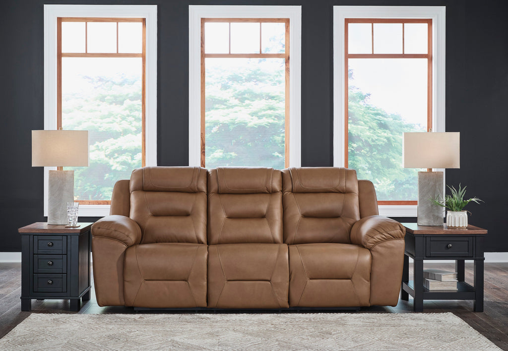 Beaman Peak Toffee Reclining Sofa and Loveseat