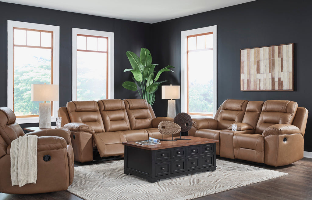 Beaman Peak Toffee Reclining Living Room Set