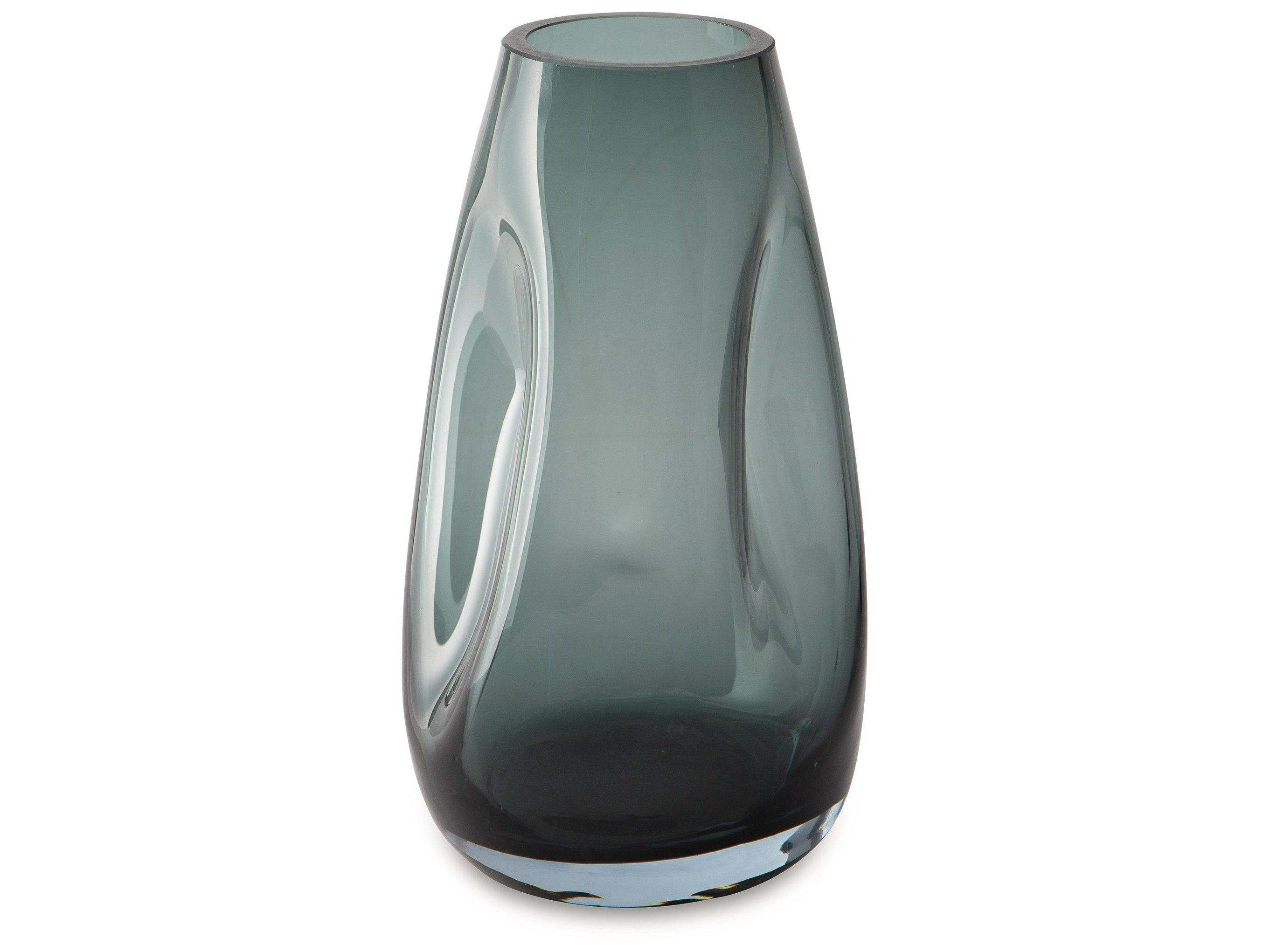Beamund Teal Blue Curved Vase