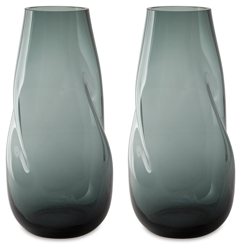 Beamund Teal Blue Vase (13.25"H) (Set of 2)