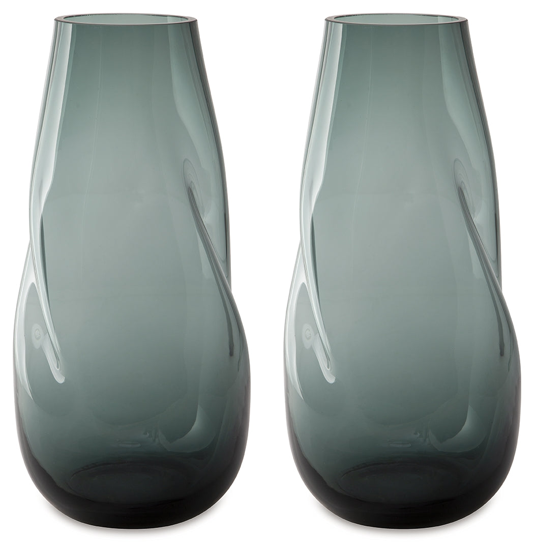 Beamund Teal Blue Vase (13.25"H) (Set of 2)