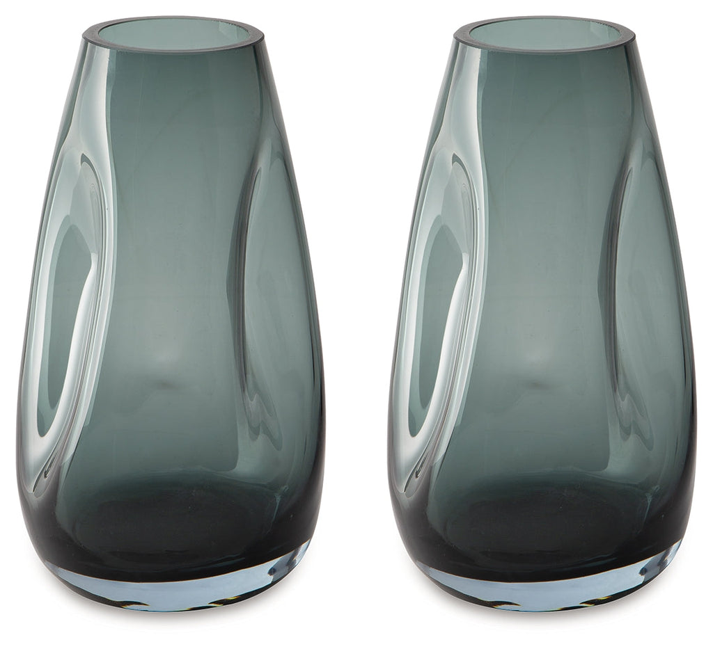 Beamund Teal Blue Vase (9.25"H) (Set of 2)