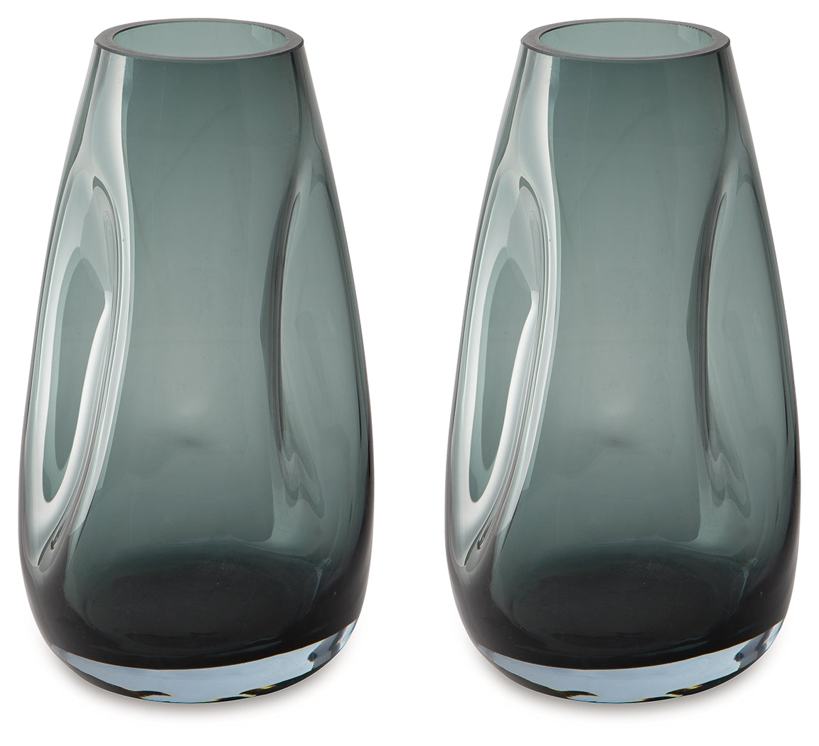 Beamund Teal Blue Vase (9.25"H) (Set of 2)
