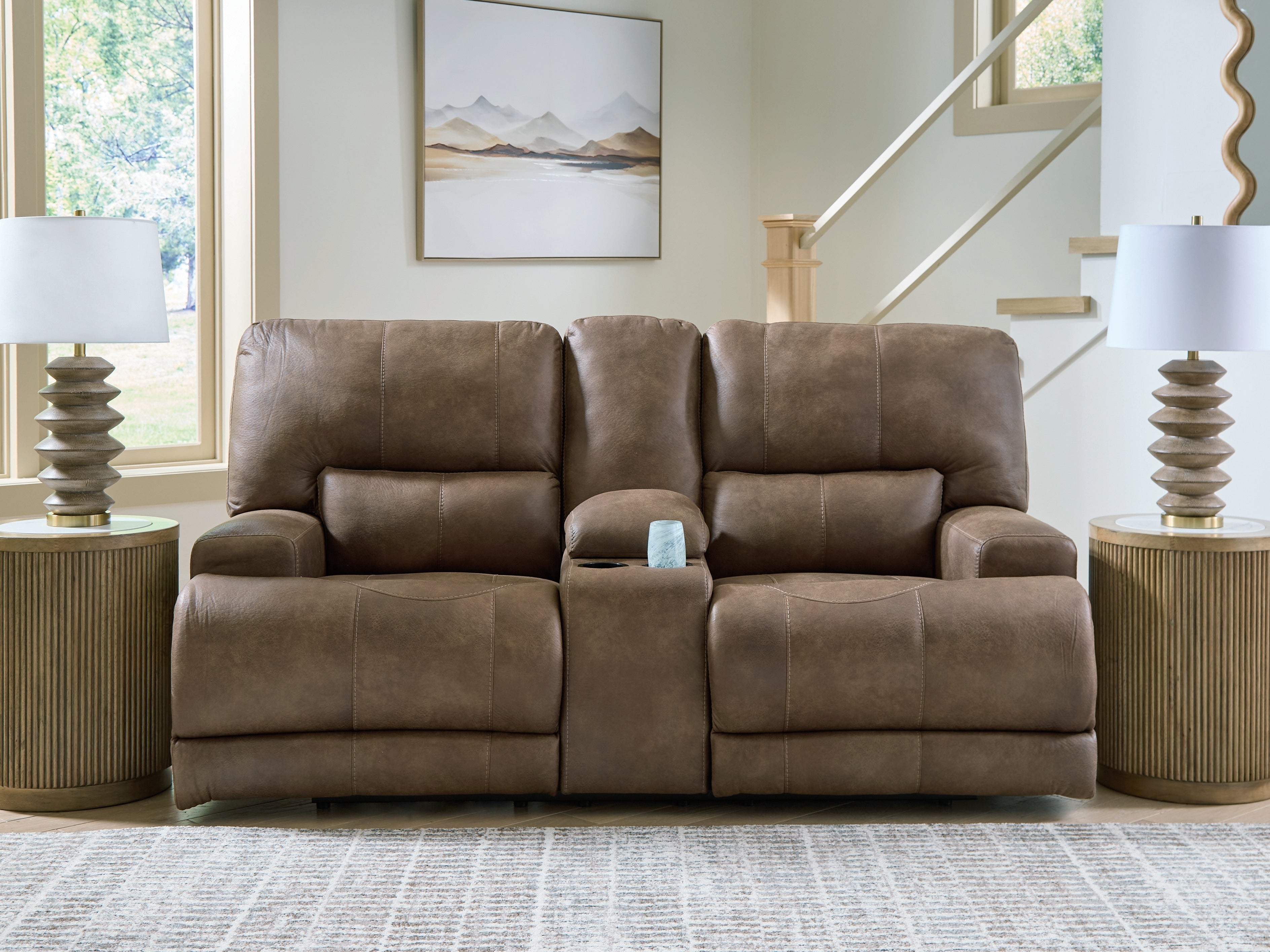 Beckley Place Earth PWR REC Loveseat/CON/ADJ HDRST