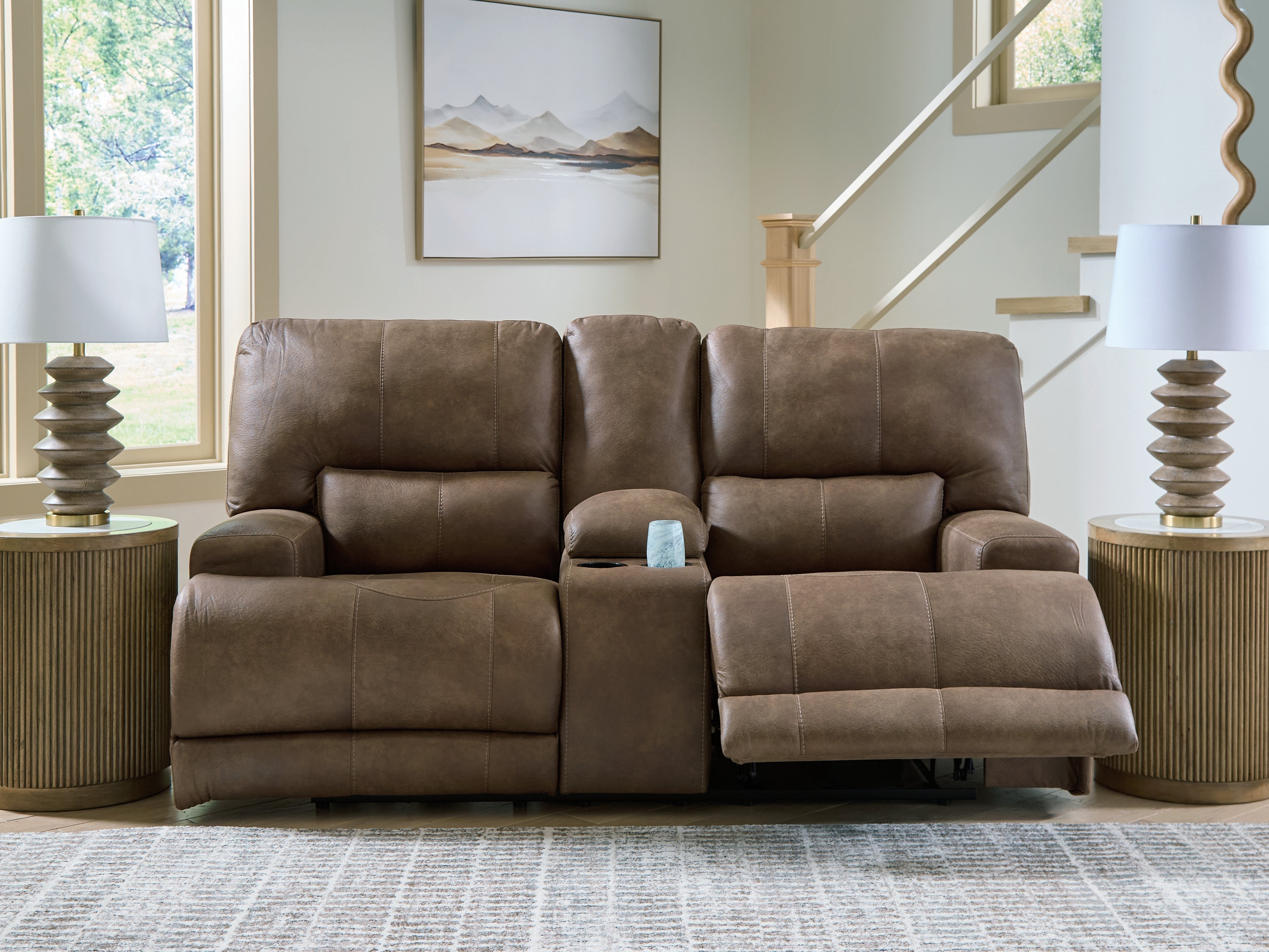 Beckley Place Earth PWR REC Loveseat/CON/ADJ HDRST