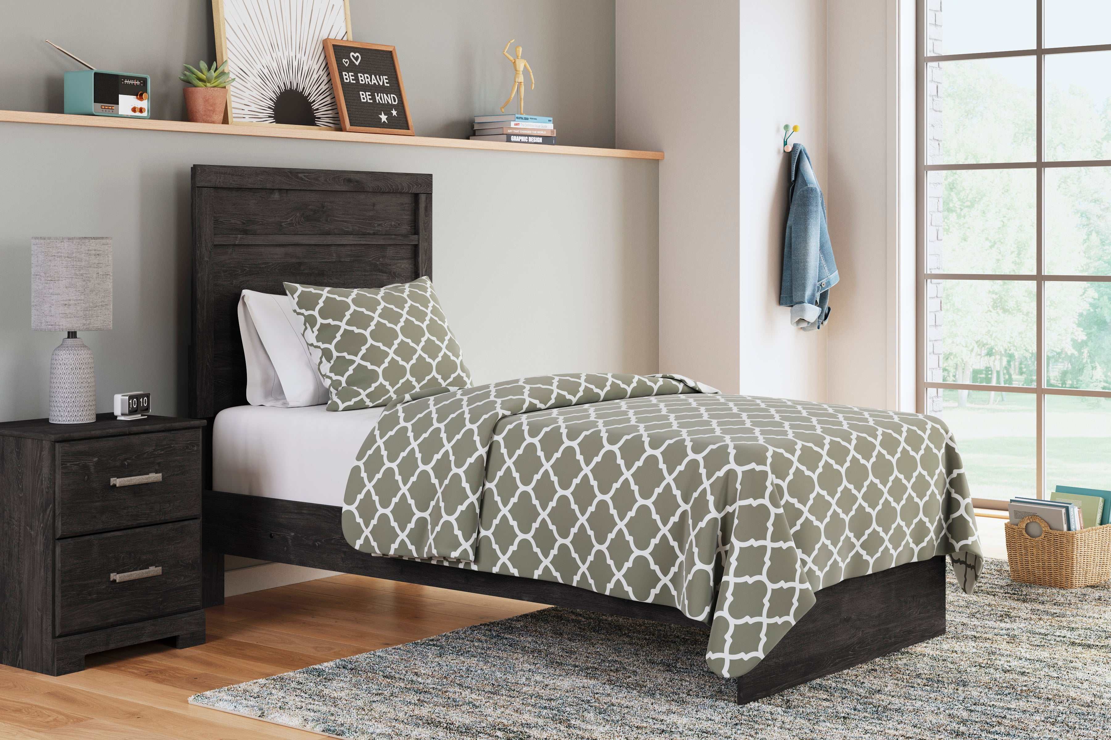 Belachime Black Twin Panel Youth Bed