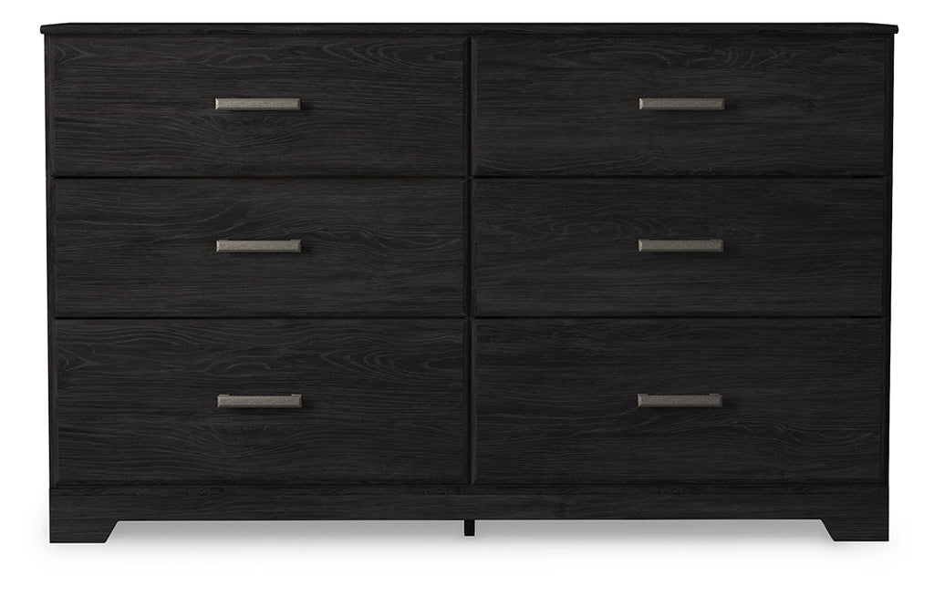 Belachime Full Panel Bed, Dresser, Chest and 2 Nightstands, Charcoal