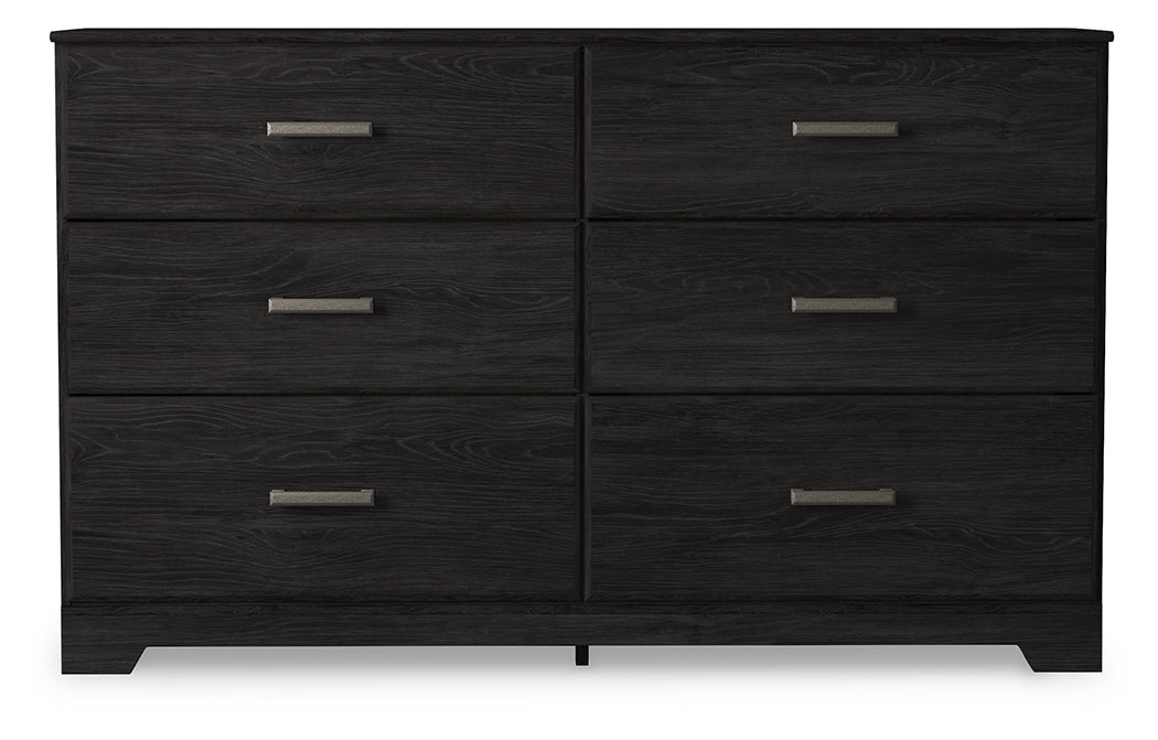 Belachime Full Panel Bed, Dresser, Chest and 2 Nightstands, Charcoal