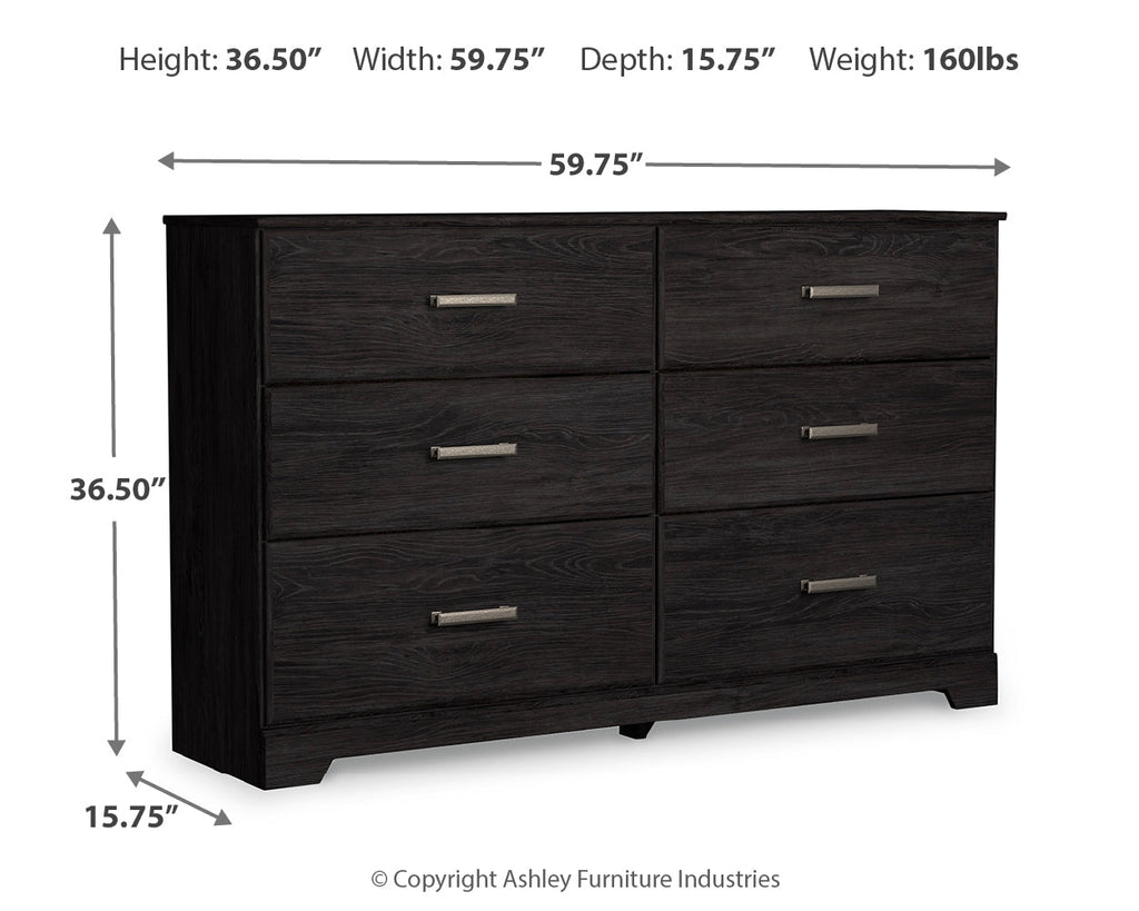 Belachime Full Panel Bed, Dresser, Chest and 2 Nightstands, Charcoal