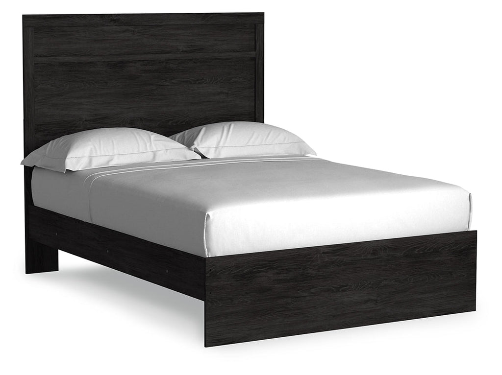 Belachime Full Panel Bed, Dresser, Chest and 2 Nightstands, Charcoal