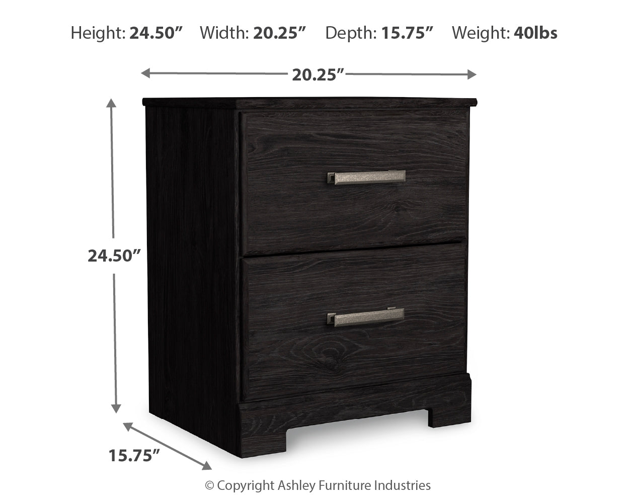 Belachime Full Panel Bed, Dresser, Chest and 2 Nightstands, Charcoal