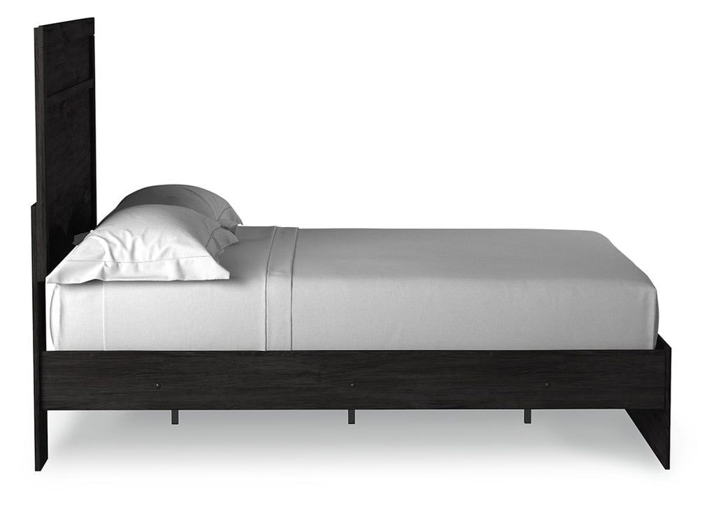 Belachime Full Panel Bed, Dresser, Mirror and Nightstand, Charcoal