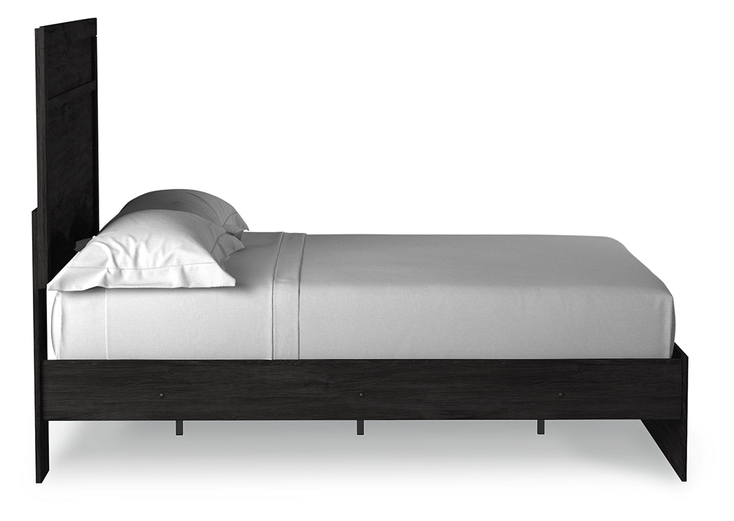 Belachime Full Panel Bed, Dresser, Mirror and Nightstand, Charcoal