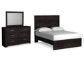 Belachime Charcoal Full Panel Bedroom Set with Dresser and Mirror