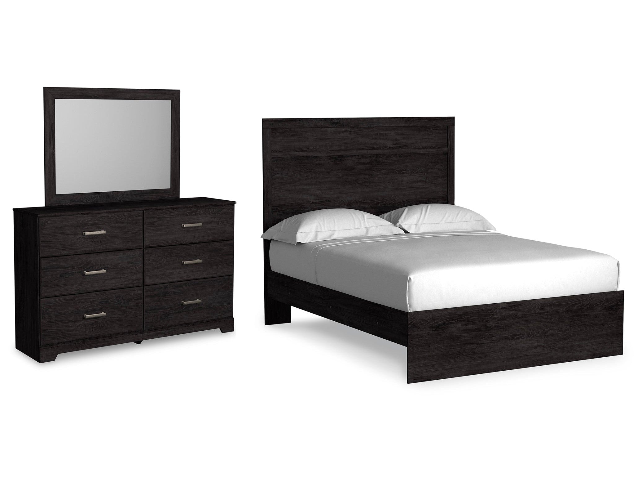 Belachime Charcoal Full Panel Bedroom Set with Dresser and Mirror