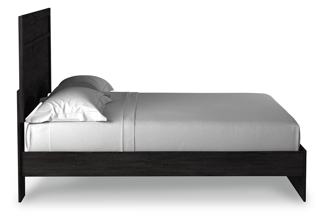 Belachime Charcoal King Panel Bed, Dresser Mirror and 2 Nightstands