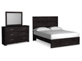 Belachime Charcoal Queen Panel Bedroom Set with Dresser and Mirror
