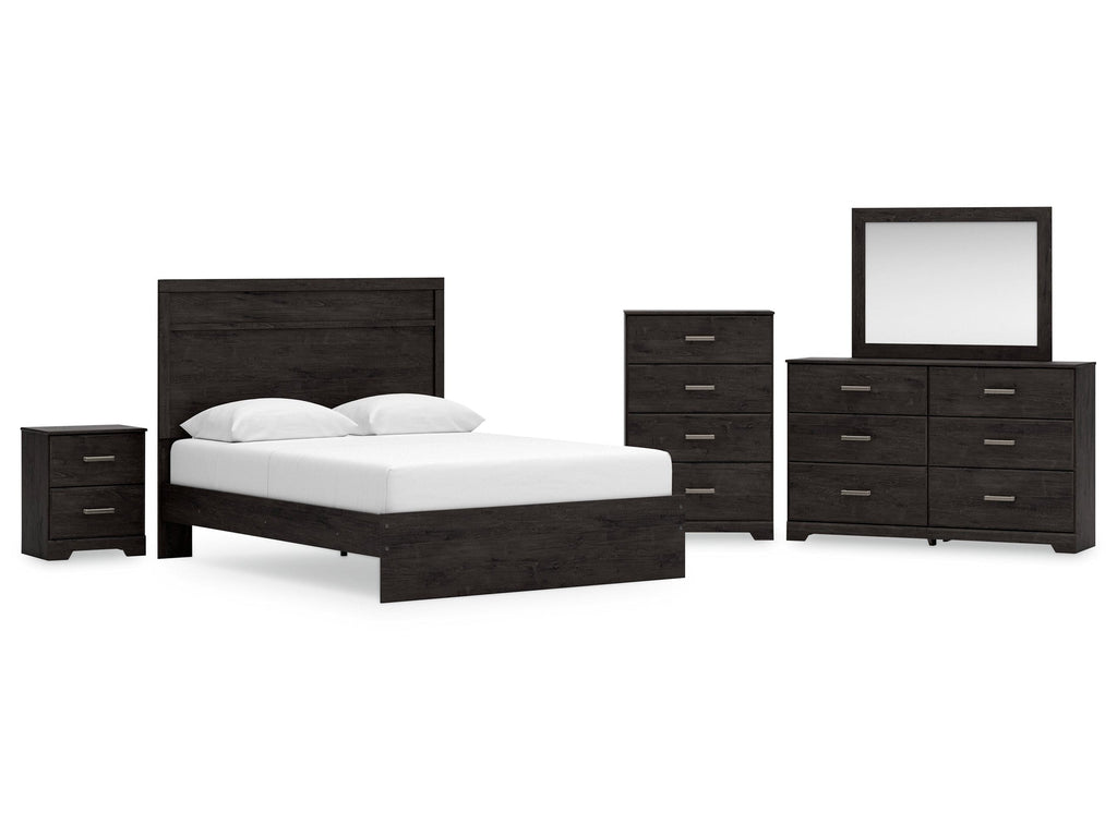 Belachime Queen Panel Bed, Dresser, Mirror, Chest and Nightstand