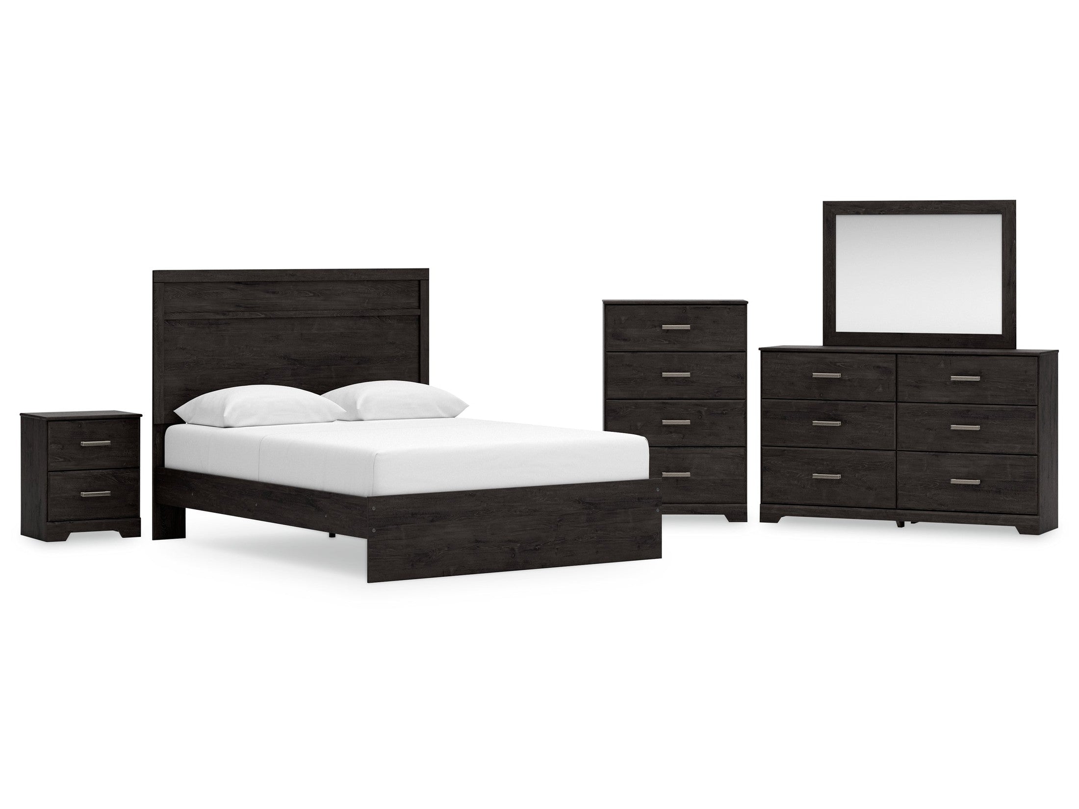 Belachime Queen Panel Bed, Dresser, Mirror, Chest and Nightstand