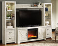 Bellaby Black 4-Piece Entertainment Center with Fireplace