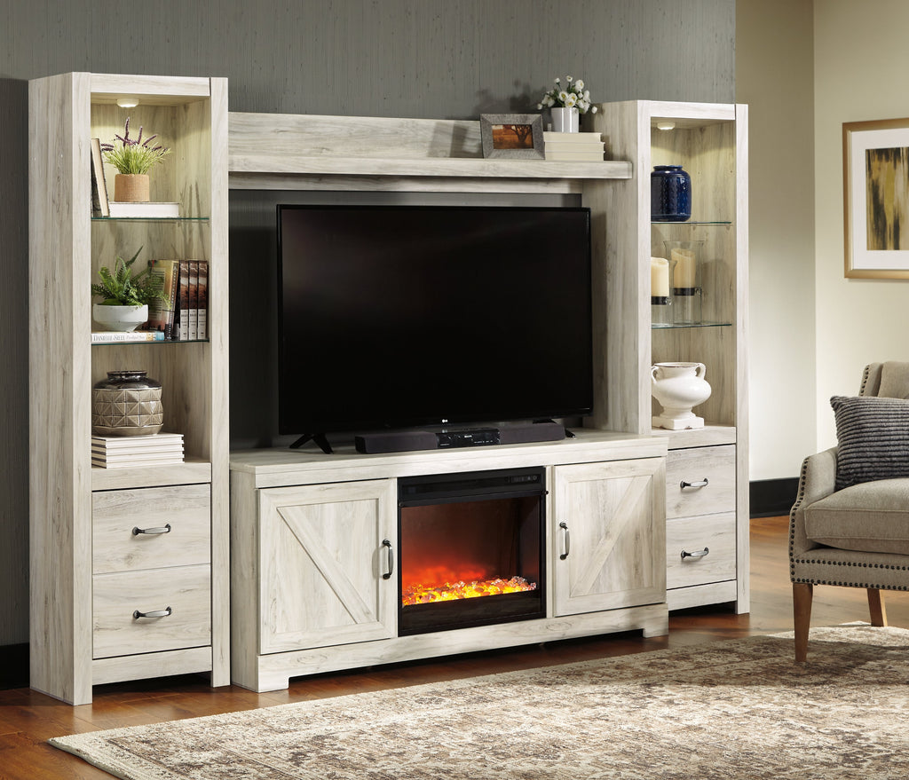 Bellaby Black 4-Piece Entertainment Center with Fireplace