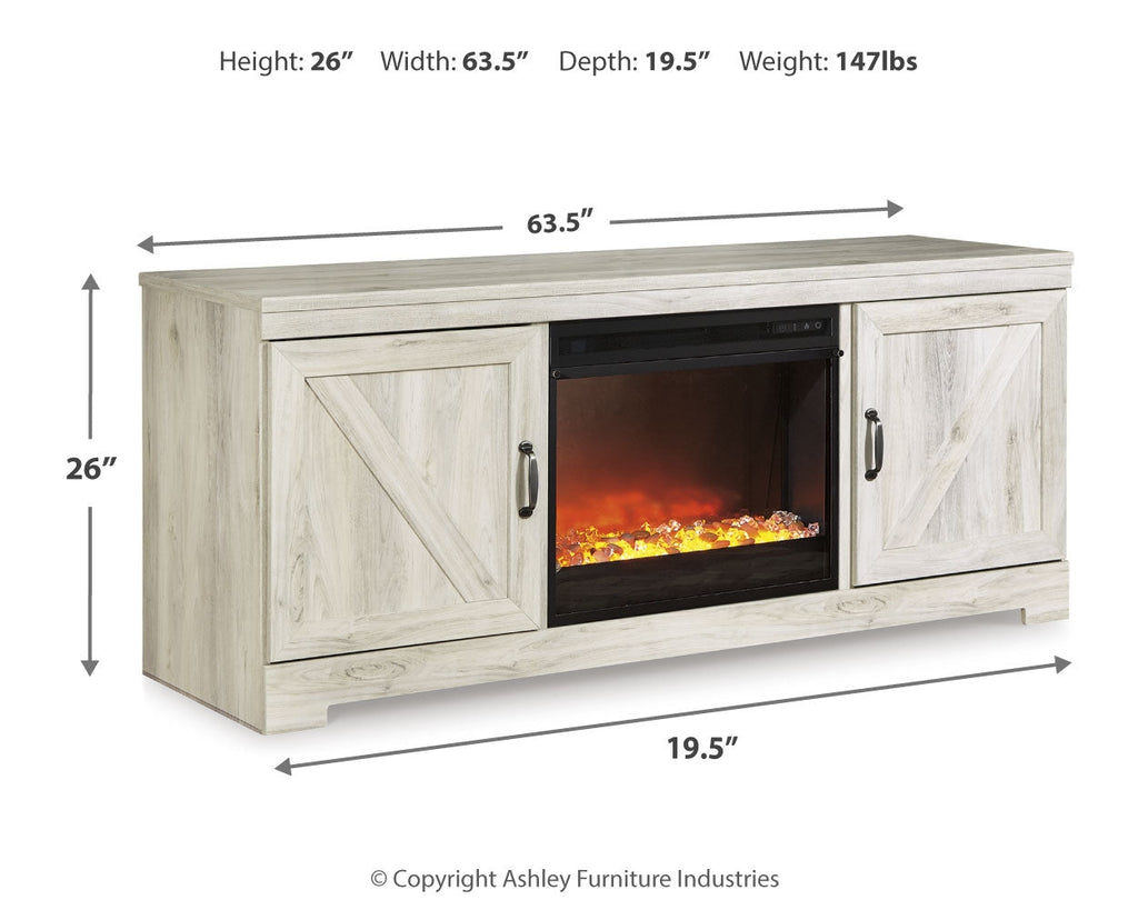 Bellaby Black 63" TV Stand with Fireplace