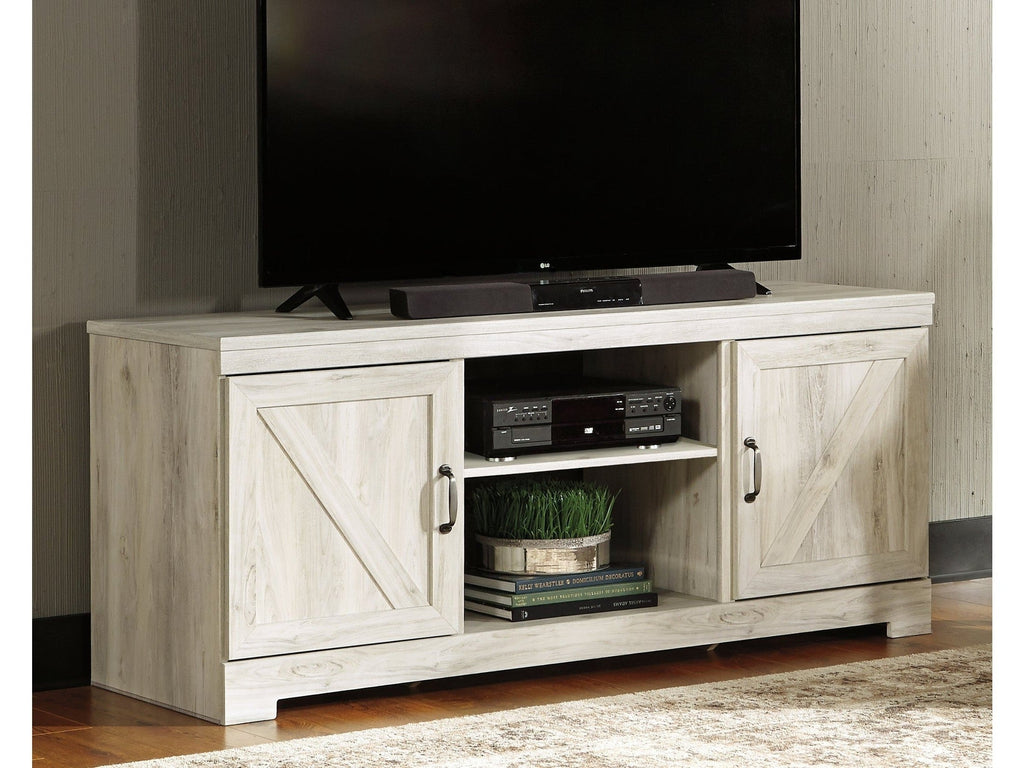 Bellaby Whitewash 63" TV Stand w/Fireplace Option