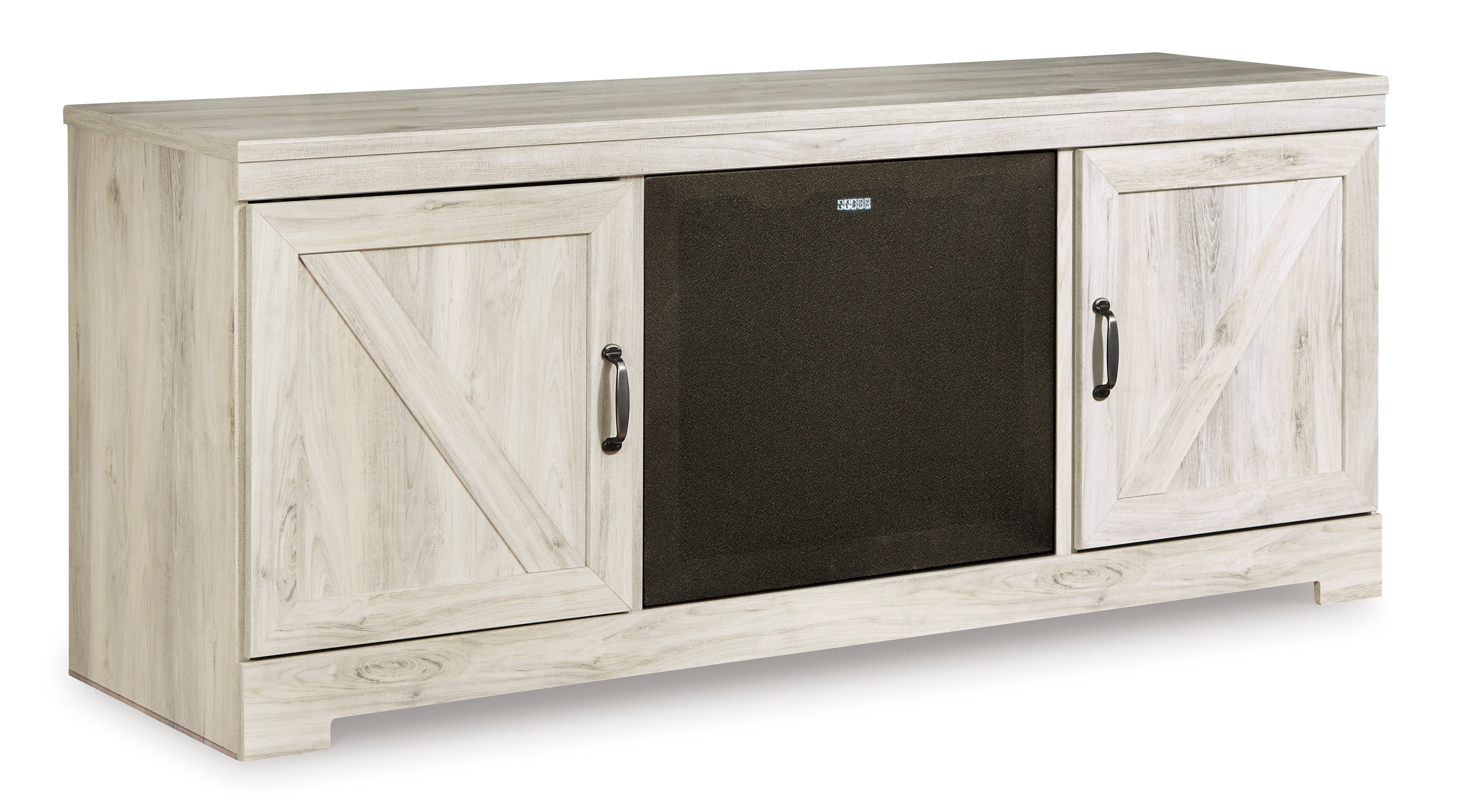 Bellaby Whitewash 63" TV Stand w/Fireplace Option