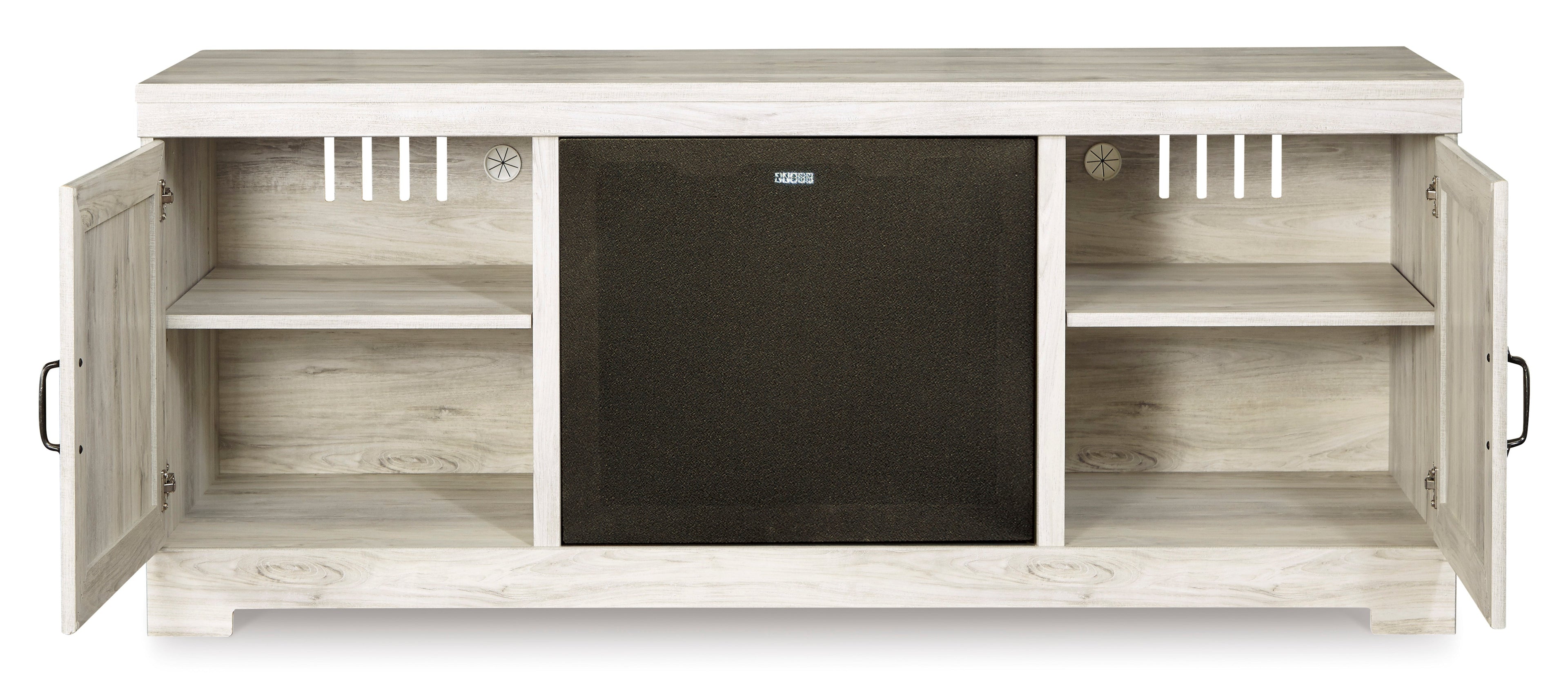 Bellaby Whitewash 63" TV Stand w/Fireplace Option