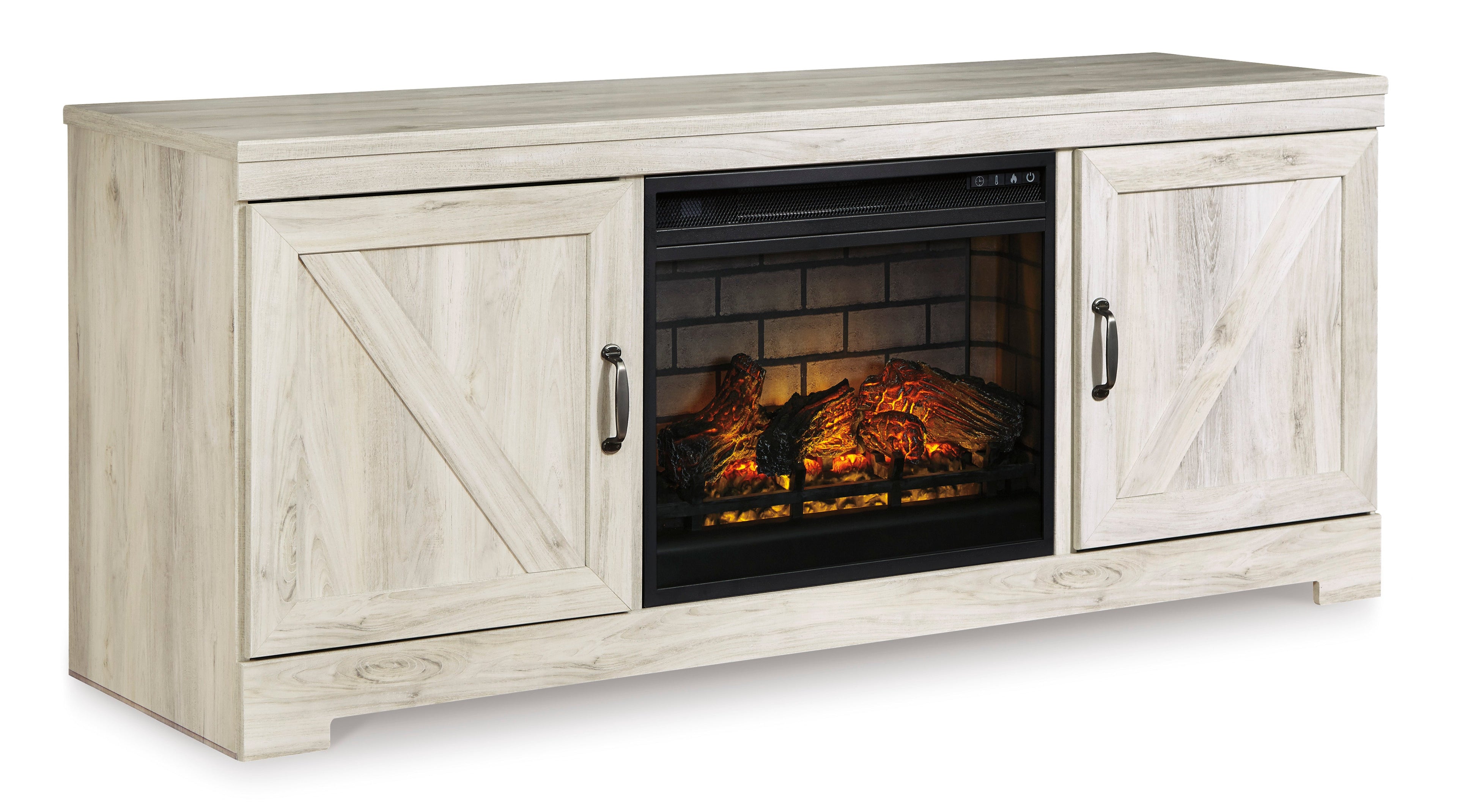 Bellaby Whitewash 63" TV Stand w/Fireplace Option