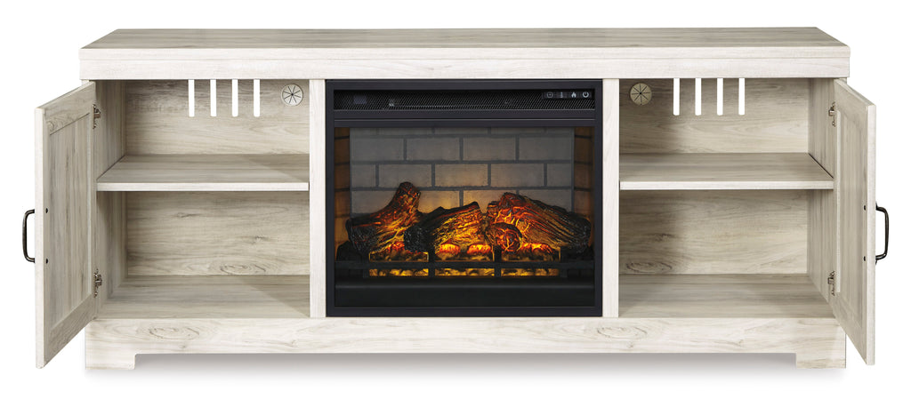 Bellaby Whitewash 63" TV Stand w/Fireplace Option
