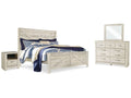 Bellaby Whitewash King Crossbuck Panel Bedroom Set