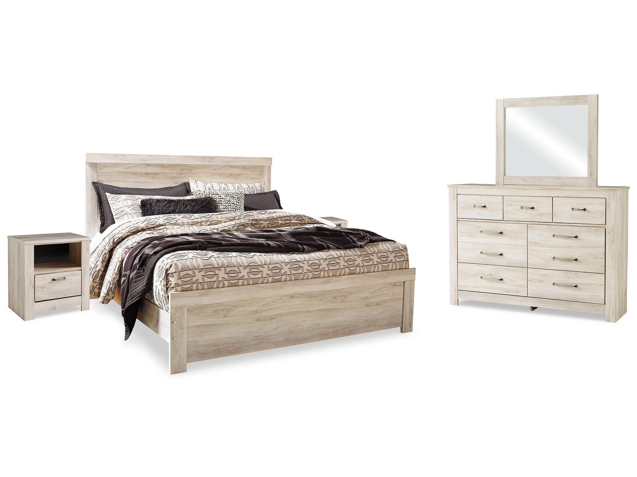 Bellaby Whitewash King Panel Bedroom Set
