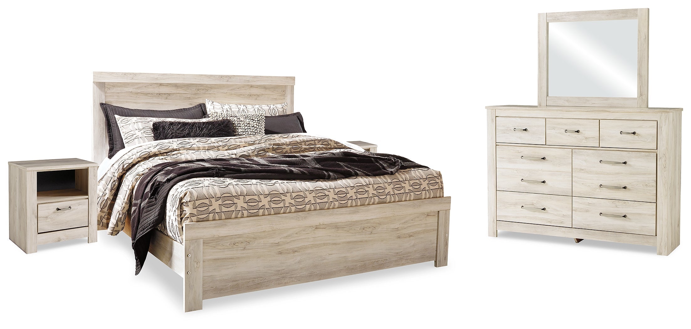 Bellaby Whitewash King Panel Bedroom Set