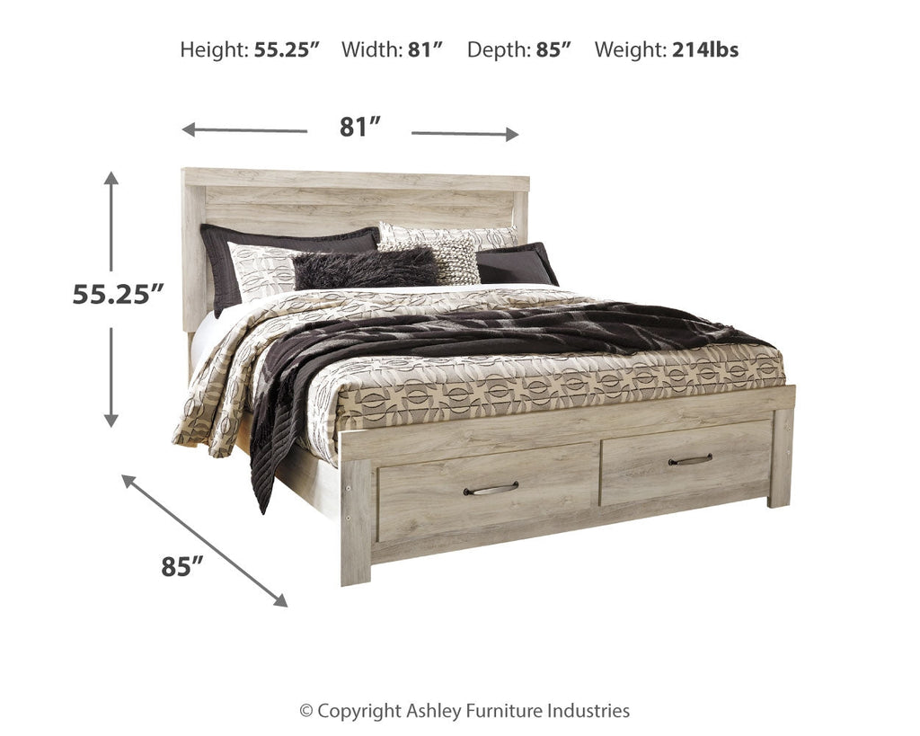 Bellaby Whitewash King Panel Storage Bedroom Set