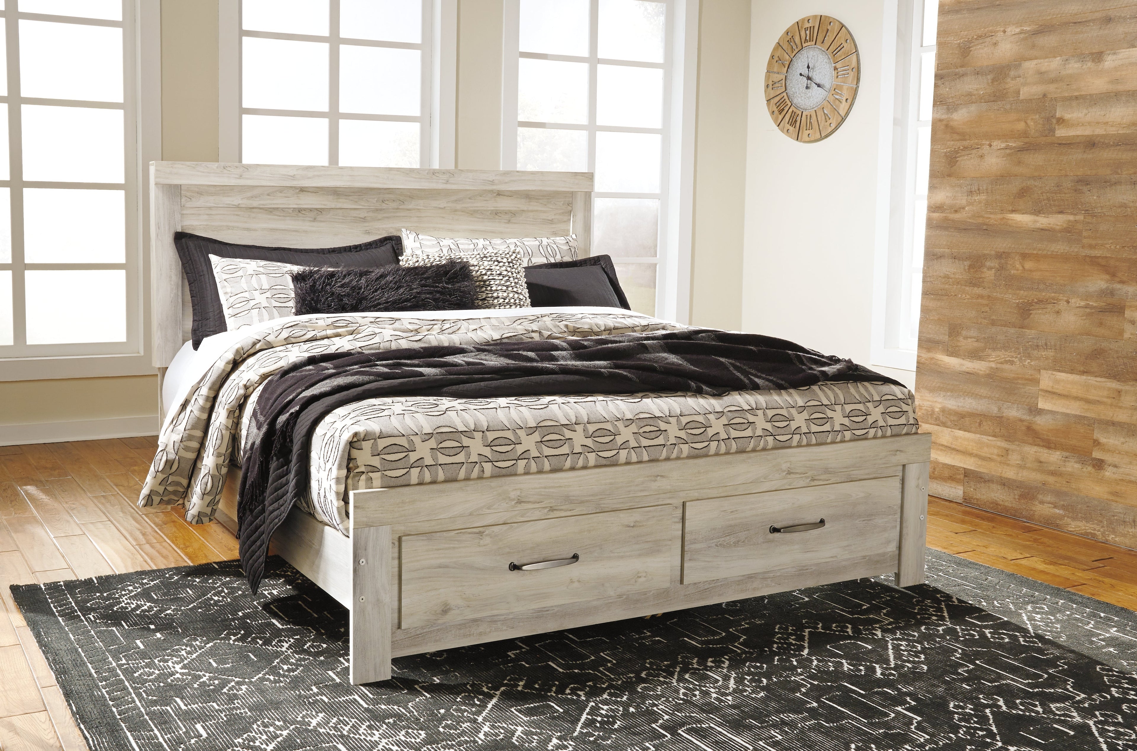 Bellaby Whitewash King Panel Storage Bedroom Set