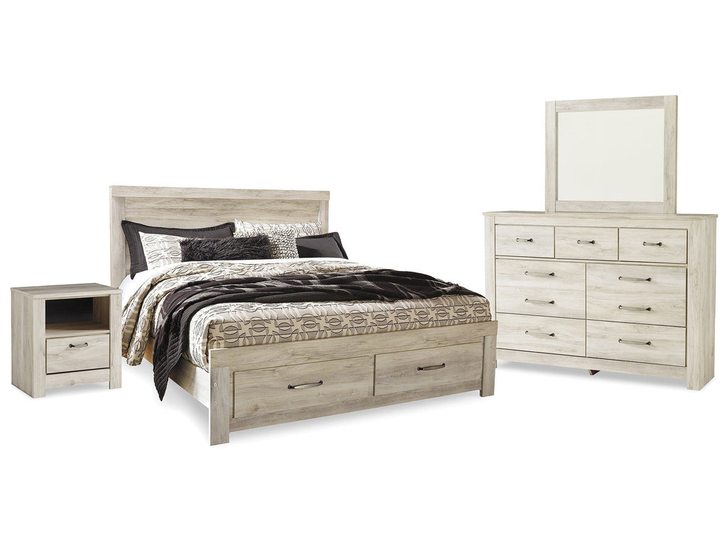 Bellaby Whitewash King Panel Storage Bedroom Set