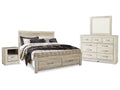 Bellaby Whitewash King Panel Storage Bedroom Set