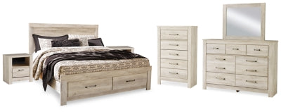 Bellaby Whitewash King Storage Bedroom Set