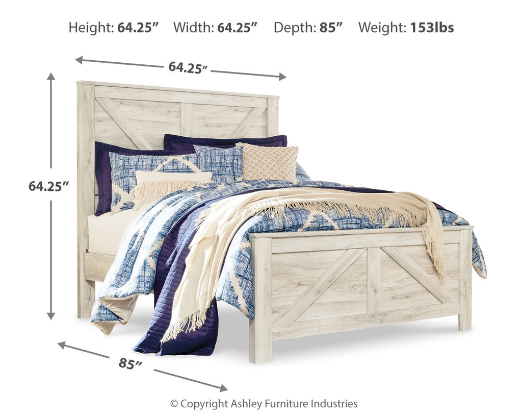 Bellaby Whitewash Queen Crossbuck Panel Bed