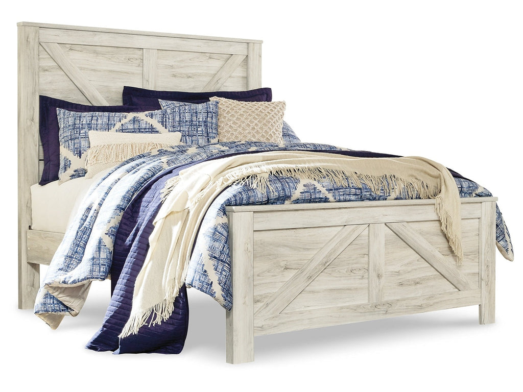 Bellaby Whitewash Queen Crossbuck Panel Bedroom Set