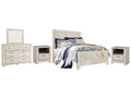 Bellaby Whitewash Queen Crossbuck Panel Bedroom Set